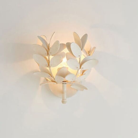Anthropologie Coco Magnolia Sconce White Coconut and Iron Floral Light Fixture - Picture 1 of 4